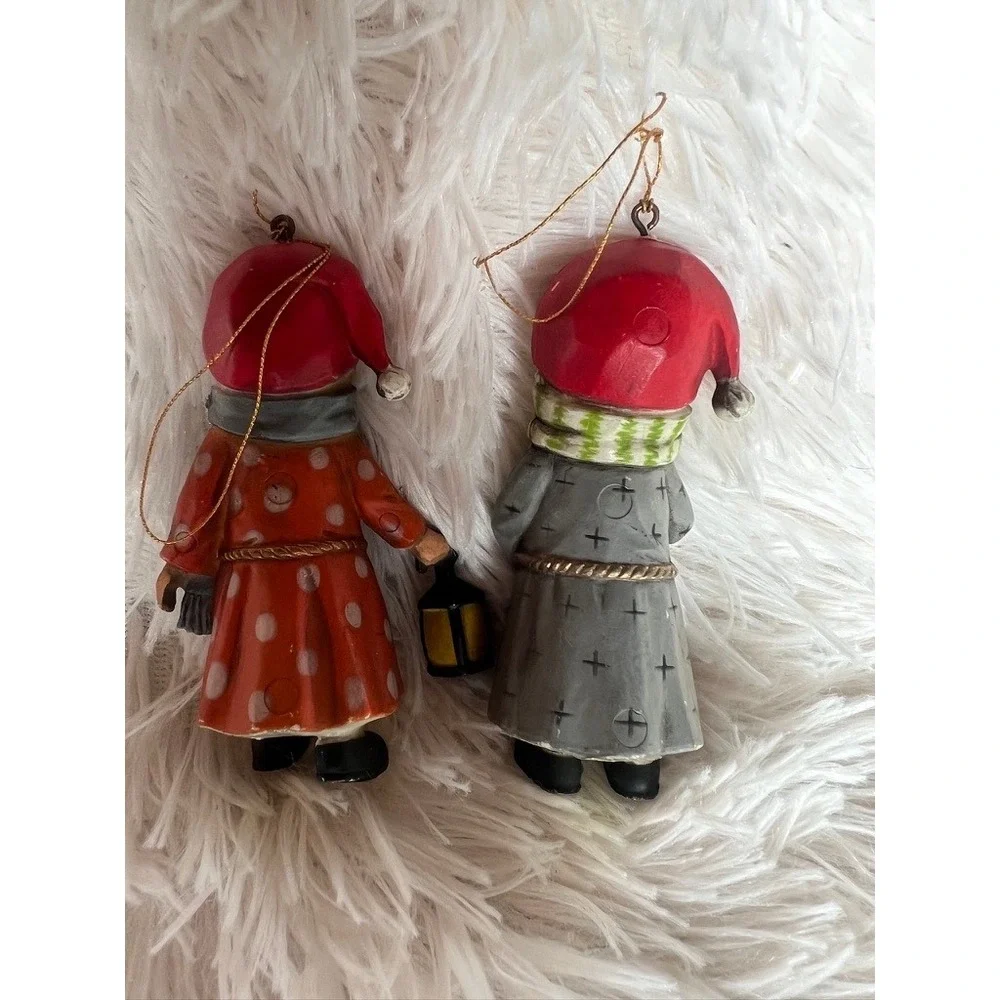 Vintage Christmas Girl & Boy Figurine Ornaments 3.5